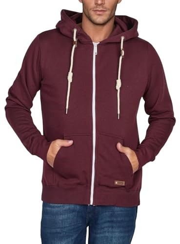 riverso Sweatjacke Herren mit Kapuze Reißverschluss Regular Fit RIVThilo | Kapuzenjacke Grau Braun Grün Rot Blau Schwarz Beige S M L XL XXL 3XL 4XL 5XL