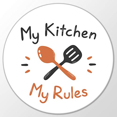 Huuraa Magnet My Kitchen My Rules Geschenk Kühlschrankmagnet 59mm Flaschenöffner My Kitchen My Rules Geschenkidee