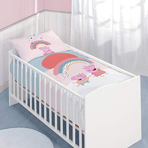 Peppa Pig Wutz Baby Bettwäsche-Set 100/135 + 40/60 cm Biber Flanell