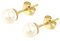 forme di Lucchetta für Damen – Ohrringe Gold (750) 18 Karat mit echten Süßwasserperlen rund 5,5 mm / 6 mm – Made in Italy garantiert
