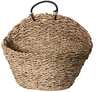 Hangarone Seegraskorb Blumenkorb Hängender Wandkorb, Natürliche Handgemacht Jute Seil Geflochten Blumentopf mit Einzel Griffen, Obstbrot Lagerung Korb für Hausgarten Hochzeit Wanddekoration