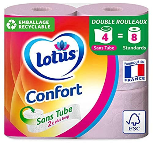 Confort - Papier toilette sans tube - 4 rouleaux = 8 x20