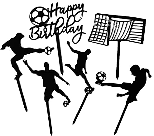 Daimay 2 Sets Fußball Acryl Kuchen Topper Sport Szene Themen Kuchen Picks Tortendeko Sport Kuchenaufsätze Cupcake Cake Topper Geburtstag Cupcake Dekoration für Männer Jungen Festival Gathering