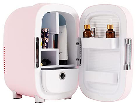 NXW Skincare Mini Fridge for Skin Care & Cosmetics, 7 Liter Portable Beauty Fridge, Thermoelectric Cooler & Warmer, Pink