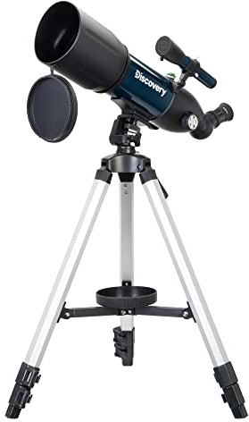 Discovery Sky Trip ST80 80 mm Leichtes Tragbares Refraktorteleskop Für Kinder Und Einsteiger Mit Fotoadapter Und Buch Über Astronomie In Spanischer Sprache | 80 mm Öffnung, AZ-Montierung, Smartphone-Adapter, für Astronomie, Mond und Planeten, mit Zubehör und Buch auf Spanisch