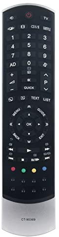 ALLIMITY CT-90369 CT90369 Télécommande Remplacer pour Toshiba TV 32SL833G 42SL833G 32SL863N 42SL863F 37SL863N 46SL833G 37SL863 42SL863G 42SL833 46SL863N