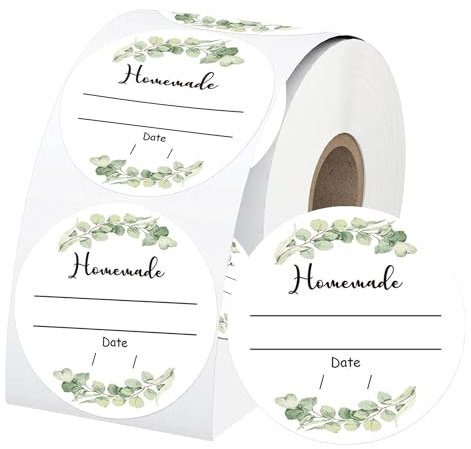 2 Inch Watercolor Greenery Canning Stickers Write on Date Contents Canning Jar Lids Labels with Lines for Mason Jars Homemade Jam and Jelly 500 Pcs