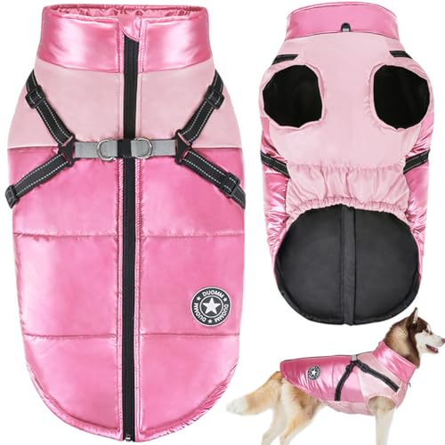 Oslueidy Winter Hundemantel Kleidung für Haustiere wasserdichte Welpen Jacke Warme Hundeweste Haustiere Outfit Winddichte Hundebekleidung Reflektierende Katze Schneeanzug für kleine mittlere Hunde