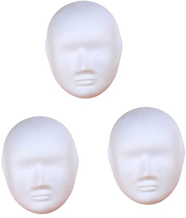 HOMSFOU 3st Zeichenmaterial Für Kinder Cosplay-Gesichtsmaske Cosplay-katzenmasken Unbemalte Maske Selber Machen Leere Maske Selber Machen DIY-Anime-hälfte Weiß Lipgloss Halloween