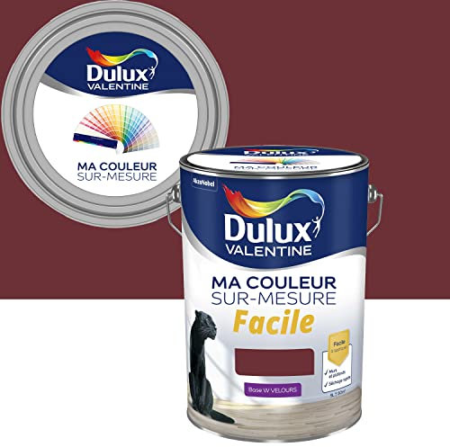 Ma Couleur Sur-mesure par Dulux Valentine – Peinture Intérieure Murs, Plafonds, Boiseries - Facile à appliquer - Velours Rouge Bordeaux 5 L