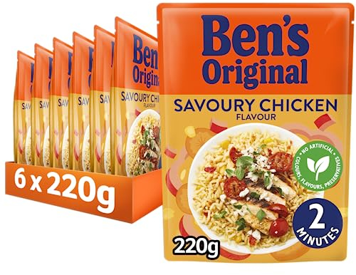 BEN'S ORIGINAL Savoury Chicken Microwave Rice, Bulk Multipack 6 x 220g pouches