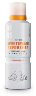DFNS Sportswear Refresher Spray, Remove Sweat and Odour from Footwear, Sports Gear, Gym Clothes, Equipment, Yoga Mats, Material Safe, Skin- Friendly Plant-Based Care, Travel-Size 100ml