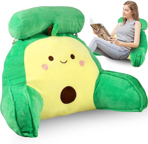 Eummy Reading Pillows for Bed Back Support Cushion Backrest Pillow with Arms Detachable Sofa and Bedside Cushion Multifunctional Cuddle Cushion Back Rest for Relaxing Watching TV Games Working 70x43cm