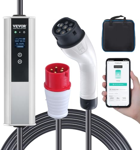 VEVOR Typ2 EV Ladekabel 16A 3,68kW(einphasig)/11kW(dreiphasig) Elektroauto Ladegerät IP66 Wallbox 7,5m Kabel Ladekabel 4 Stufen der Stromanpassung (16A/13A/10A/8A) Ladegerät CEE 16-Stecker