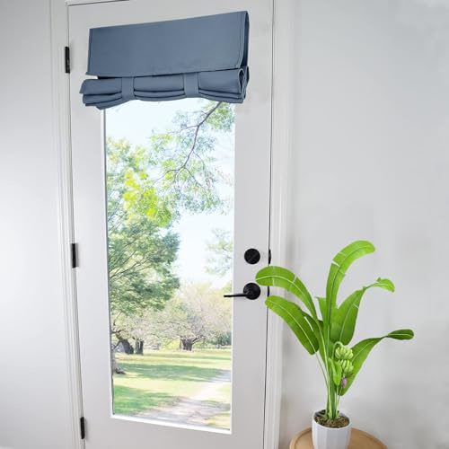 WdFour Türvorhang, Fensterverdunkelungsvorhang, geeignet für Haustüren, Seitentüren, Tür- und Fensterabdeckungen mit Isolier- und Wärmedämmungsfunktionen, 63 x 178 cm (B x L), 1 Stück, Steinblau