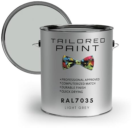 Tailored Paint uPVC Window & Door 1K Paint Brush or Spray On - Satin Finish - RAL7035, Light Grey - 2500ml (2.5L) Tin