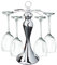 Hanging Wine Glass Rack, Wine Glass Holder With 6 Hooks, Kitchen Gadgets 2024 New, Tabletop Racks & Holders, Drying Rack Stand For Wine Glasses, Kitchen Storage & Organisation