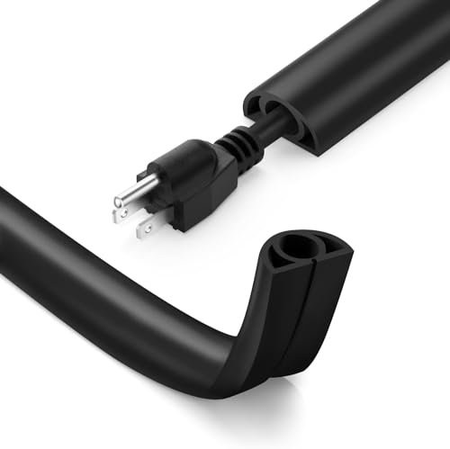 QYDKWK Canalina Passacavi Auto-adesiva, Protezioni per Cavi a Pavimento, Gestione e Occultamento dei Cavi, Copricorda Canalina per Cavi Flessibile per Home Ufficio, 1.5 m(L) x 25 mm(W) x 10 mm (H)