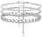 GoldChic Jewelry Bracelet de Cheville Femmes Lot de 3 Pièce Bracelets Chaine de Pied Acier Inoxydable Argent/Plaqué Or/Noir Fille Châne 21cm+5cm Réglable Largeur 3/6mm Bijou Cheville Cadeau Maman