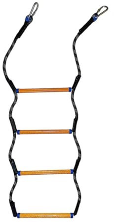 Pluuttiem Klappbare Kajak-Boots-Strickleiter mit 4 Stufen, Marine-Strickleiter, Verlängerungshilfe, Bootsleiter, Badeleiter für Schlauchboote, B