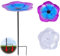 Bird Bath Metal Flower Bird Bath for Garden, Freestanding Birdbaths Bowl Outdoor, Tables for The Outdoor with Metal Stake, Free Standing Bird Feeder for Garden Patio Yard Lawn