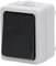 Interruptor de montaje en superficie de 1 vía y 1 tecla, color gris, ideal para controlar la iluminación en espacios interiores.
