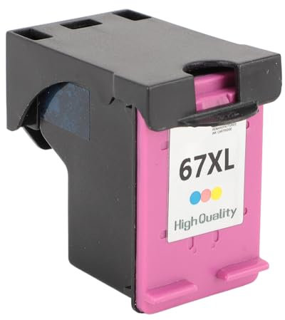 Druckertintenpatrone, Ersatzpatrone für 67XL, für Deskjet 2855e 1210 1212 1215 1255 2300 2330 2332 2700 2710 2710e 2720, Deskjet Plus 4110 4110e 4120 4120e 4121 Drucker (Colorful)