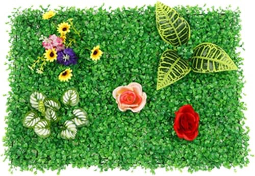 Panneaux muraux en Plantes artificielles, décoration Murale, Tapis de Gazon Artificiel, Panneaux de Haies artificielles, Mur de Fond en Gazon végétal for décoration Murale extérieure et intérieure