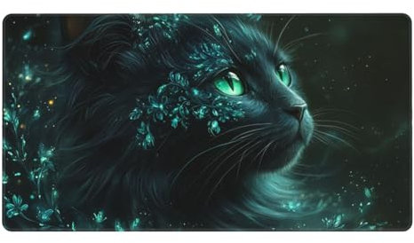 Gaming Mouse Pad cat Mousepad Fantasy Large Mouse Mat 1200x600x3mm, Mouse Mat Gaming Soft Smooth Surface and Anti-Slip Rubber Base Waterproof Soft Cloth, for Desk Accessories Decor Gifts for Men