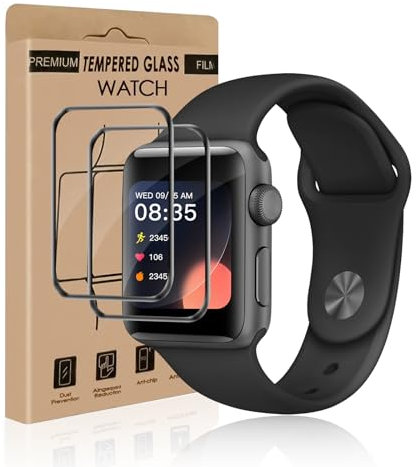 REROXE 2 Stück Schutzfolie für Panzerglas für Apple Watch Series 4/5/6/SE 44mm, Ultra-Klar Anti-Kratzer Bläschenfrei Displayschutzfolie für iWatch 44mm, Einfache Installation Volle Abdeckung Glasfolie