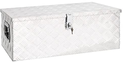 Fasba Aufbewahrungsbox Aluminiumkoffer Aluminiumbox Lagerbox Lagerkiste Transportkoffer Transportkiste Silbern 80x39x30 cm Aluminium