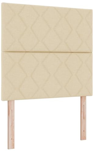 vidaXL Boxspringbett mit Matratze Creme Stoff 120X190 cm Einfache Montage modernes Design Nur für drinnen Kleines Doppelbett Schlafzimmermöbel Polster-Schaumtopper