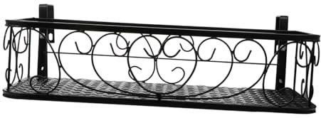 Toyvian Soporte para Macetas De Balcón Barandilla Colgante para Jardineras Metálicas De 50x20x12 Cm, Decoración Exterior para Terraza y Jardín, Resistente Óxido