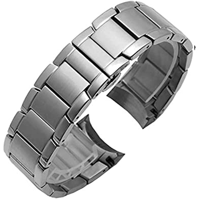 GMJGCIRVC Sangle en acier inoxydable en métal, sangle de montre intelligente Bouchette Boucle de rose noir givré Gold Rose Gold 22 mm Bracelet