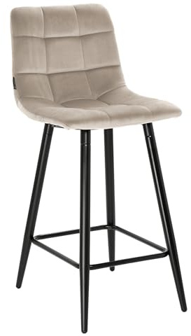 exitodesign Barhocker Tore 42x51x94 cm - Gepolsterter Barstuhl Esszimmerstühle Stuhl Küche Küchenstühle - Bequem Praktisch Haltbares Material Zimmer Deko Wohnzimmer (Beige 2)