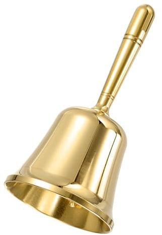 QUARKZMAN Sonoro Manuale, Campanello Da Tavolo Piccolo Da 2.6 Per Matrimoni E Servizio Al Ristorante, Campanello Vintage In Ottone Per Ristoranti, Anziani, Meditazione, Colore