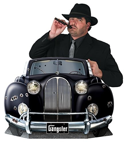 Beistle 57988 Gangster Auto Foto Requisite, Papier, schwarz/Silber