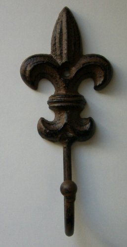 Garderobenhaken Haken kleine Lilie Landhaus Gusseisen braun