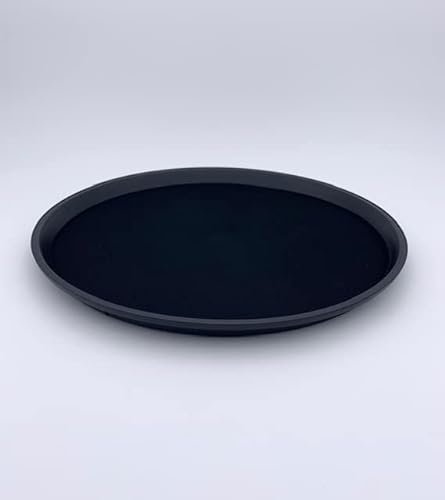 MC Ristorazione - vassoio antiscivolo rotondo, diametro 40 cm, colore Nero, made in Italy, ideale per bar, caffè, ristoranti, hotel.