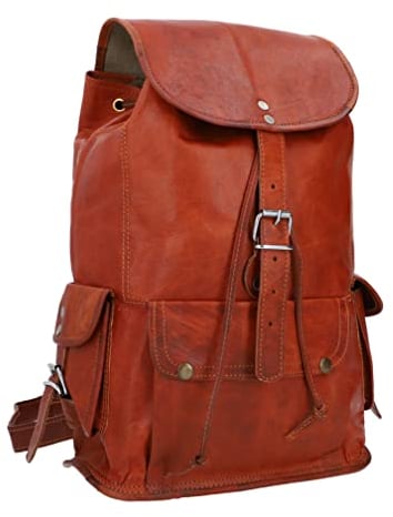 Rucksack aus Leder Gusti Leder ''Bobbie 15 Schultertasche Unisex M5b, Mittelbraun, 13 Zoll