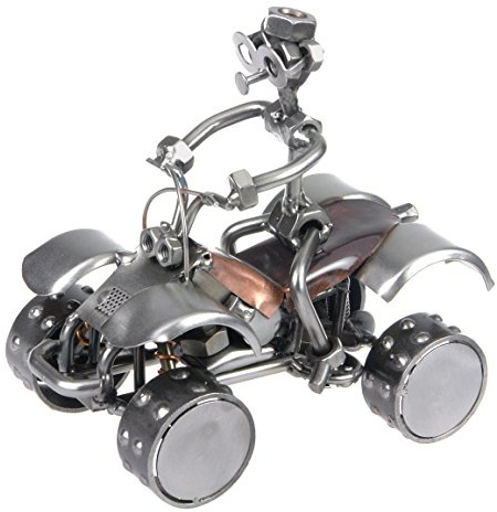 metalman24 Schraubenmännchen Quad Motorrad - Handarbeit Geschenkidee Metallfigur Metallmännchen Stahlfigur Schraubenmännle - Deko für Büro & Zuhause