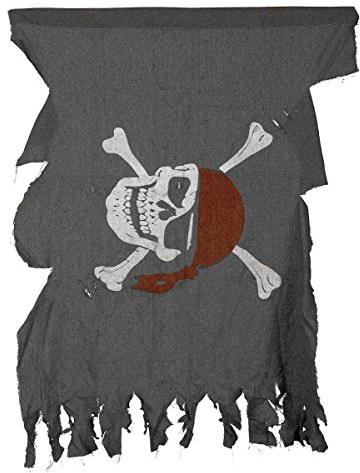 DEGUISE TOI Bandiera Pirata con Teschio - Nero - Taglia Unica