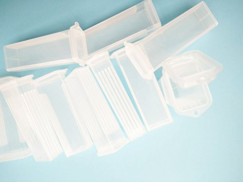 10PCS Kunststoff Rechteck Mikroskop Glas Halter Slide Box für 5 Folien