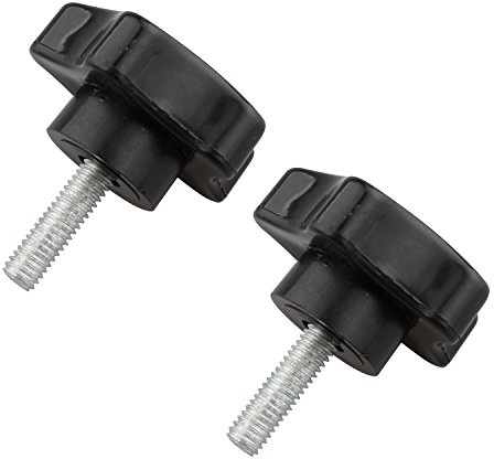 Futheda 2pcs M6 x 20mm Thread Replacement Star Hand Knob Tightening Screw Black