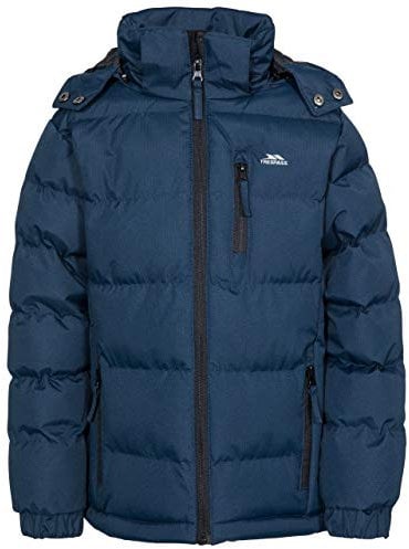 Trespass Tuff Boys’ Padded Windproof Jacket, Navy Blue, 5-6 Years