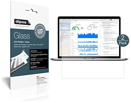 dipos I 2X Protector de Pantalla Mate Compatible con Apple MacBook Pro 15 Pulgada (2019) Vidrio Flexible Cristal Proteccion 9H