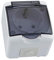 1-fach Aufputz Schuko Feuchtraum Steckdose IP54 mit Abdeckung Rauch Glas (1-fach)