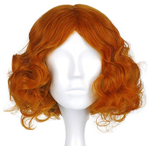 Gelockte Perücke vom verrückten Hutmacher für Alice im Wunderland Fans | Mad Hatter Wig | Orange