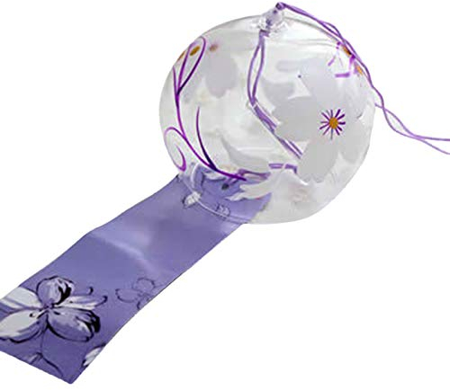 MEIYOUMK 1PC Windspiele im japanischen Stil und Windglas gemalte Dekoration Urlaubsfeier Schlafzimmer Anhänger im Freien Garten Innenhof Heimdekoration