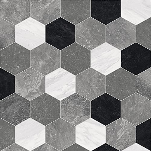 VINYL FLOORING UK Grey Non Slip Stone Effect Vinyl Flooring Roll For LivingRoom, Kitchen, 2.3mm Cushion Backed Vinyl Sheet, Waterproof Lino Flooring-2m(6'7) X 1m(3'3)-2m²